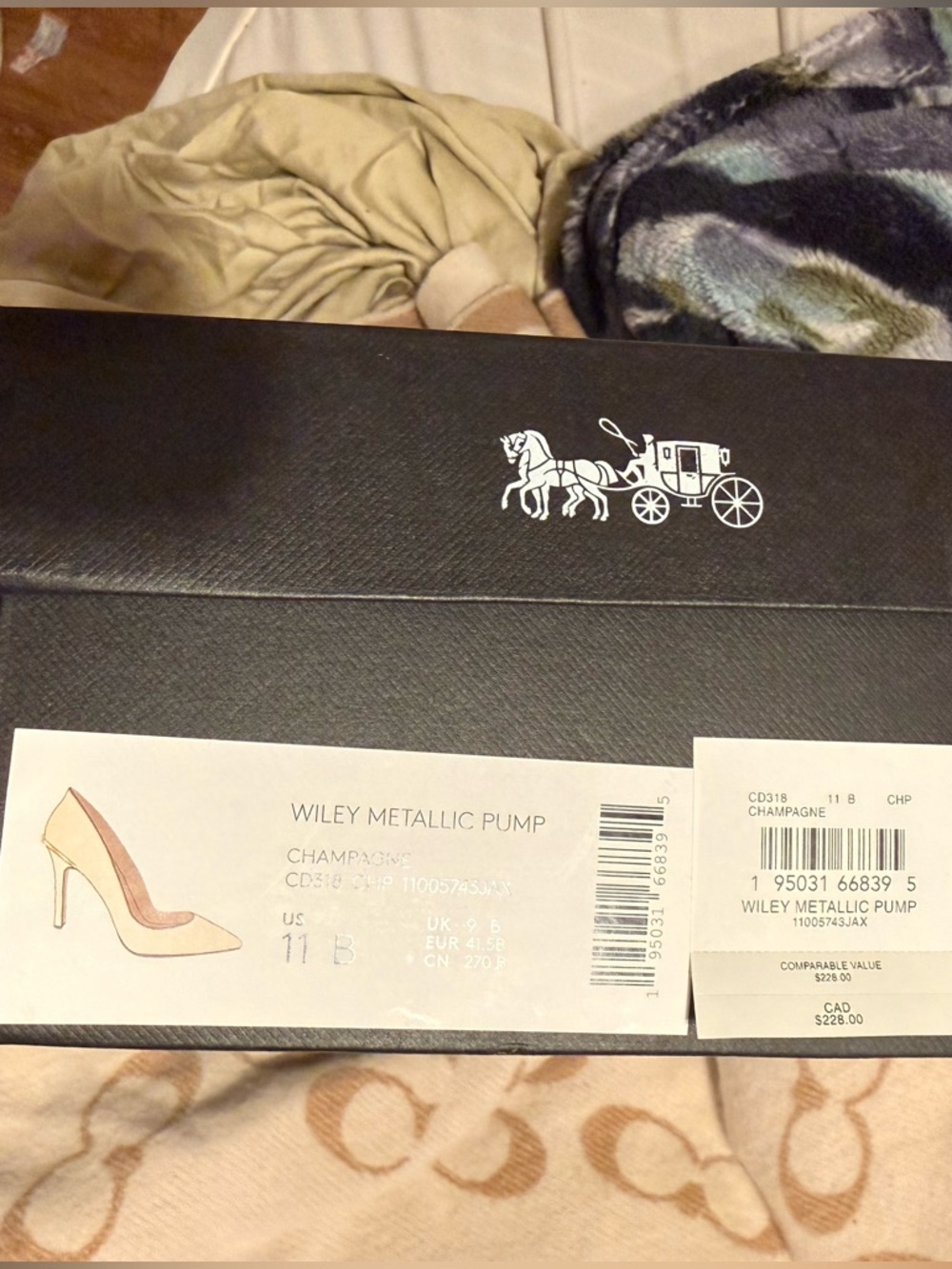 COACH SIZE 11 WILEY Metallic Pointed-Toe Pumps NEVER WORN Approx 3 to 3.5 inches - Picture 9 of 11